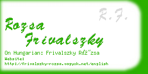 rozsa frivalszky business card